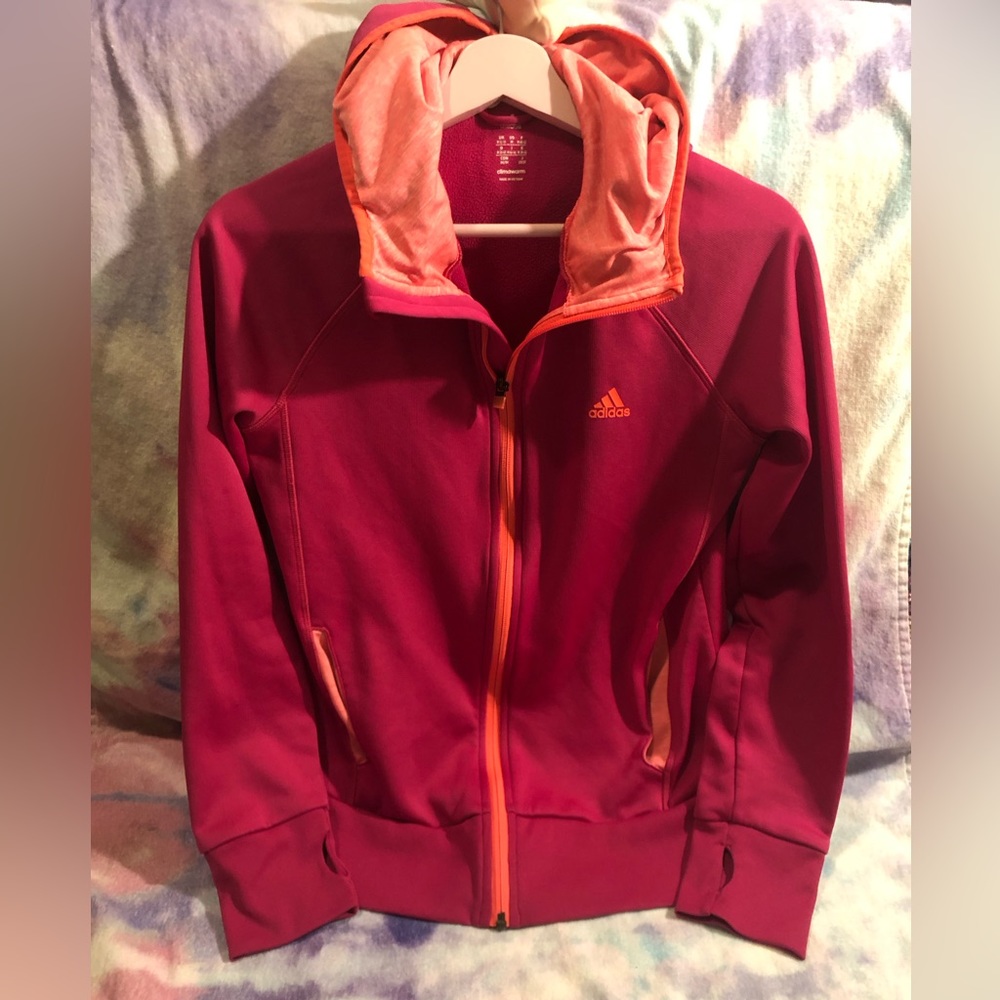 Y) Adidas Hot Pink Jacket